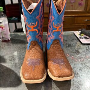 Twisted X Kids Western Cowboy Boots - Brown and Blue